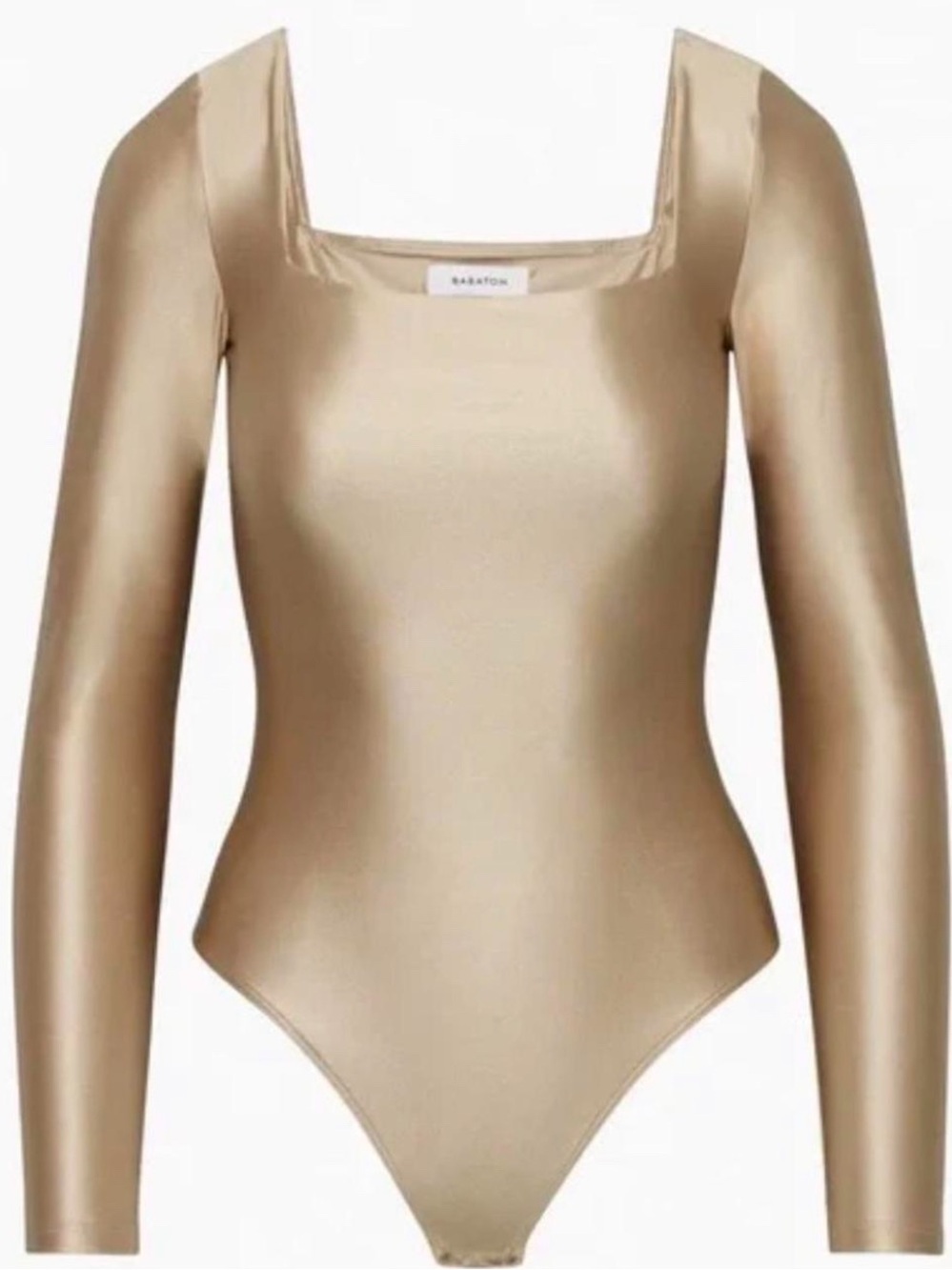 Aritzia Babaton Bodysuit Satinette Squareneck Longsleeve Medium